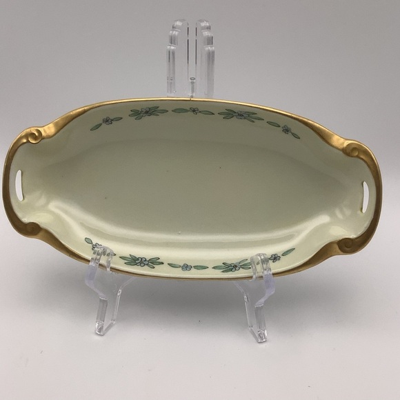 Japan Relish Tray with Gold Gilt and Hand-painted Flowers - Picture 1 of 9